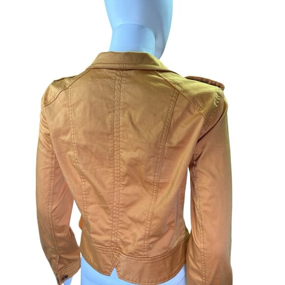 WHITE HOUSE BLACK MARKET Aura Band Jacket Size: 4 EUC Fall Mustard Boho Military - Picture 5 of 9